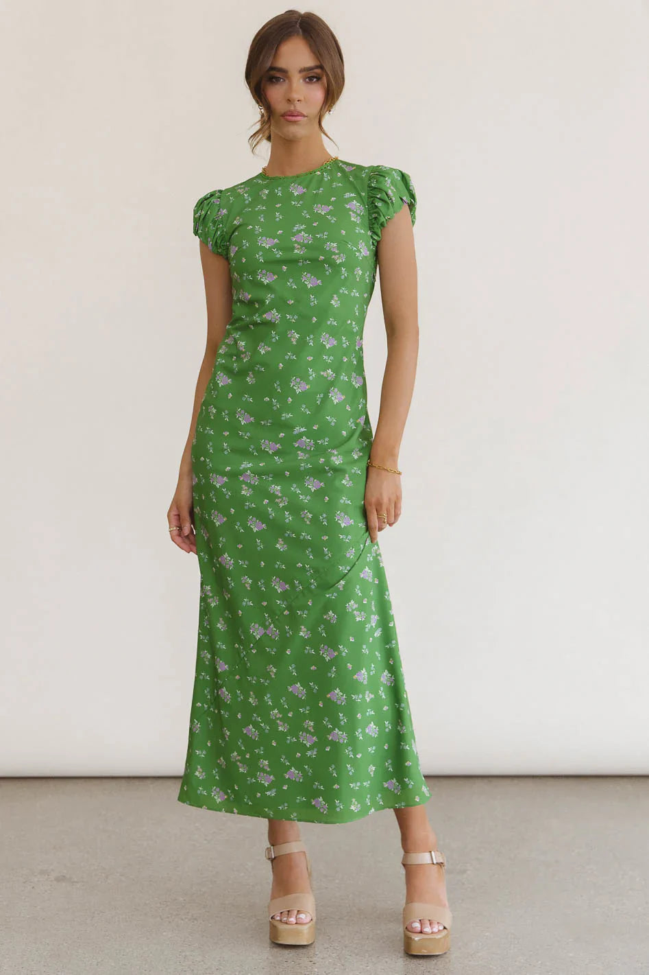 PREORDER- Ellianna Floral Maxi Dress in Green